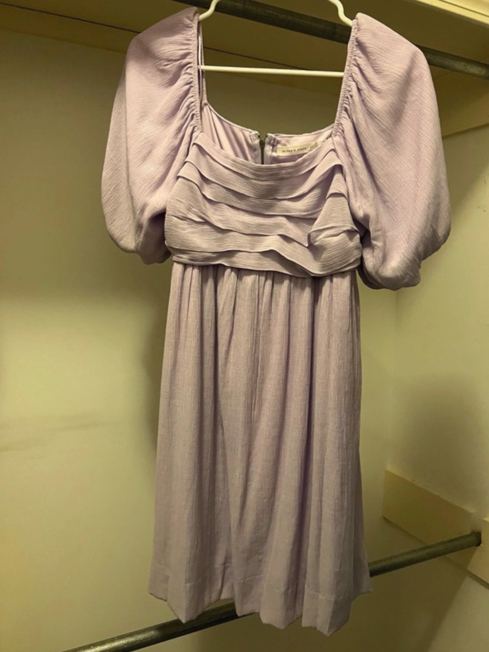 Altr’d State Lilac Puff-Sleeve Midi Dress - Size L NWOT